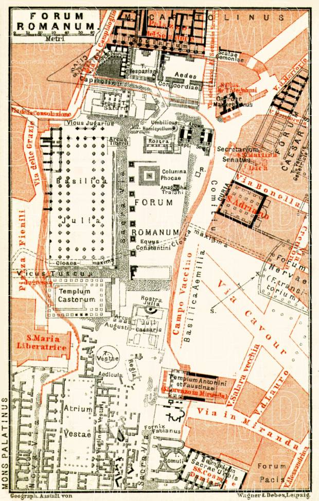 Rome, the Roman Forum plan, 1898. Use the zooming tool to explore in higher level of detail. Obtain as a quality print or high resolution image