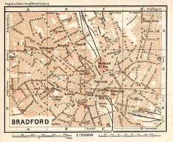 Bradford city map, 1906