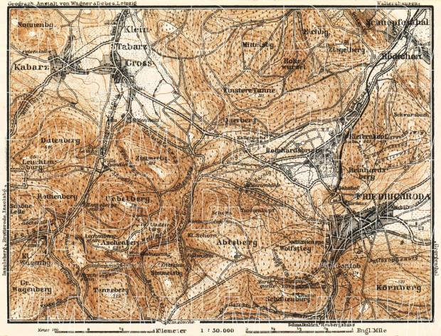 Friedrichroda and environs, 1887. Use the zooming tool to explore in higher level of detail. Obtain as a quality print or high resolution image