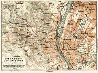 Budapest and its environs map, 1929