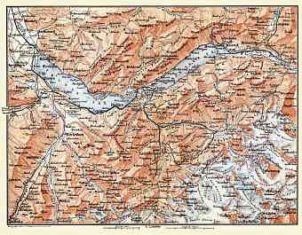 Berne Highlands (Bernese Oberland) map, 1897