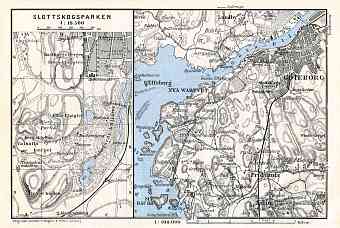 Göteborg (Gothenburg) environs map, 1910