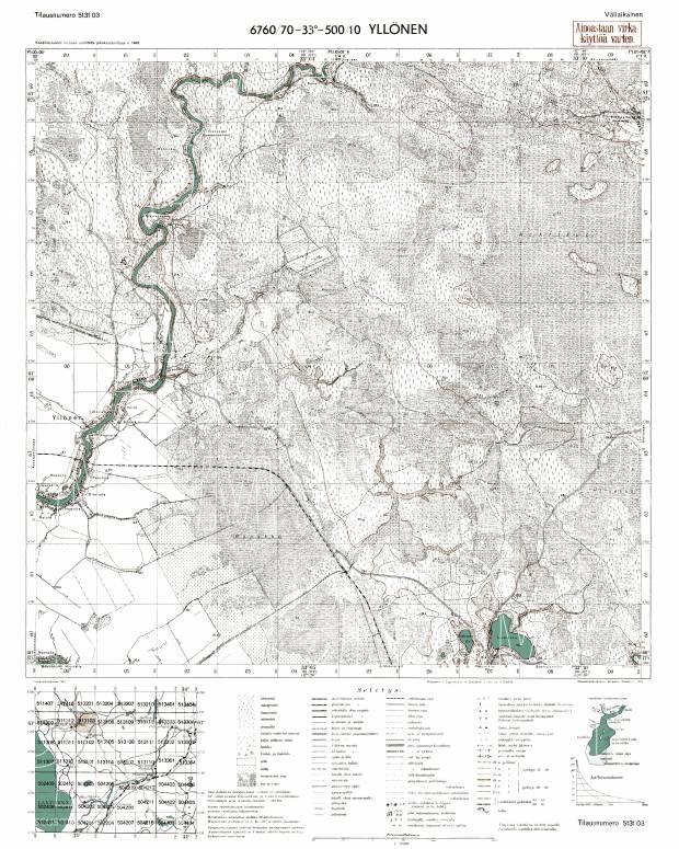 Verhovje. Yllönen. Topografikartta 513103. Topographic map from 1944. Use the zooming tool to explore in higher level of detail. Obtain as a quality print or high resolution image