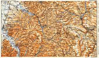 Schwarzwald (the Black Forest). Rench Valley map, 1905