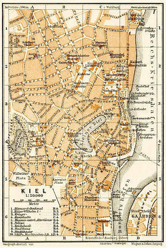 Kiel city map, 1906