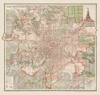 Moscow (Москва, Moskva) city map, 1940