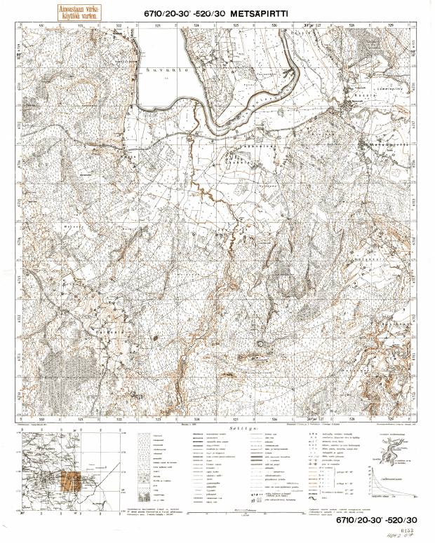 Zaporožskoje. Metsäpirtti. Topografikartta 404207. Topographic map from 1937. Use the zooming tool to explore in higher level of detail. Obtain as a quality print or high resolution image