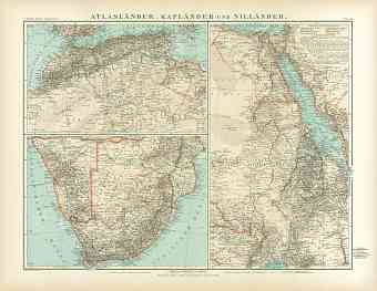 South Africa, the Lands of the Maghreb and Nile Map, 1905