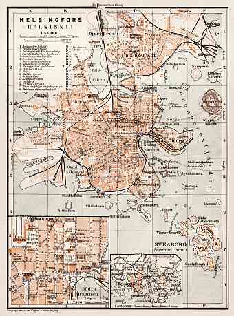 Helsinki (Helsingfors) city map, 1929