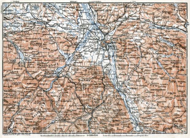 Salzburg nearer environs map, 1910. Use the zooming tool to explore in higher level of detail. Obtain as a quality print or high resolution image