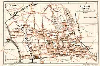 Autun city map, 1909