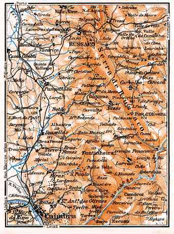 Bussaco - Coimbra district map, 1929