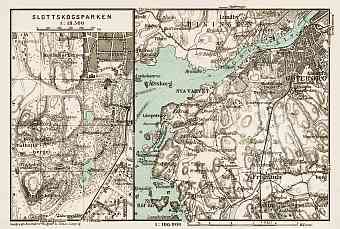 Göteborg (Gothenburg) and environs map. Slottskogsparken plan, 1929