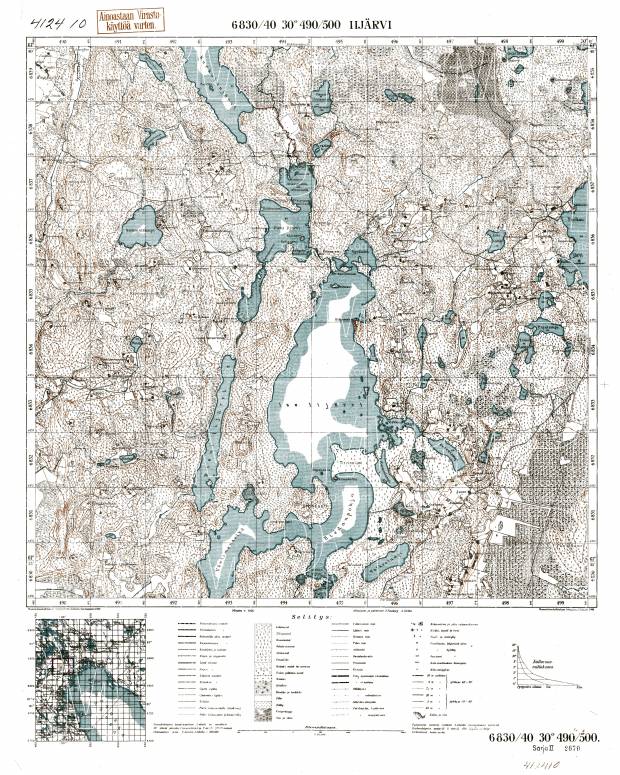 Izo-Iijarvi, Pieni-Iijarvi Lakes. Iijärvi. Topografikartta 412410. Topographic map from 1940. Use the zooming tool to explore in higher level of detail. Obtain as a quality print or high resolution image