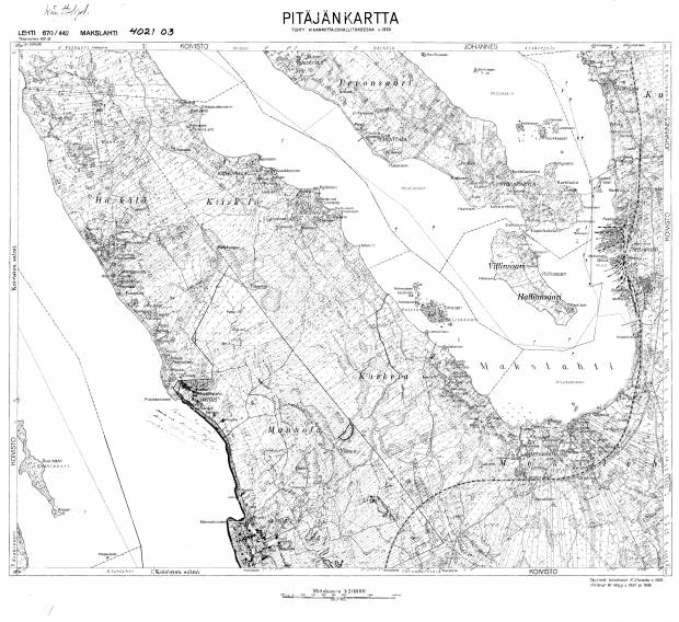 Glebytševo. Makslahti. Pitäjänkartta 402103. Parish map from 1939. Use the zooming tool to explore in higher level of detail. Obtain as a quality print or high resolution image