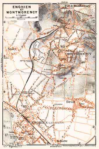 Enghien-les-Bains and Montmorency map, 1931
