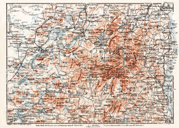 Map of the Adirondack Mountains, 1909. Use the zooming tool to explore in higher level of detail. Obtain as a quality print or high resolution image