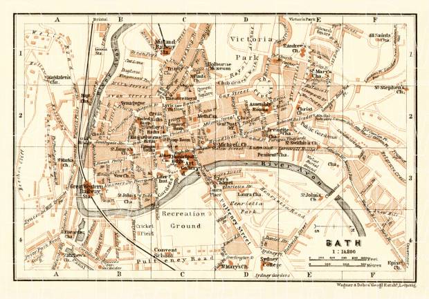 Bath city map, 1906. Use the zooming tool to explore in higher level of detail. Obtain as a quality print or high resolution image