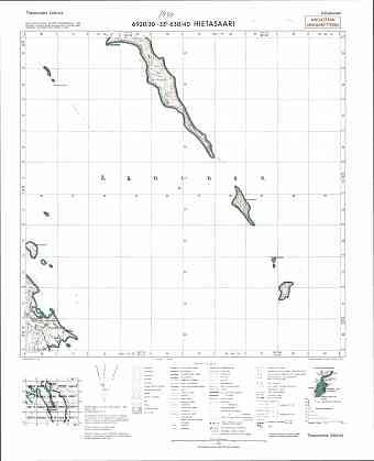 Hed Island. Hietasaari. Topografikartta 526304. Topographic map from 1944