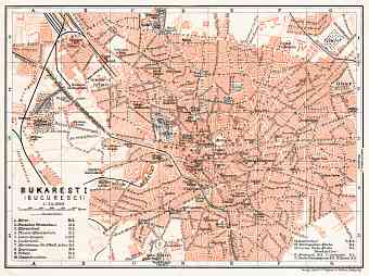Bucharest (Bucureşti) city map, 1911
