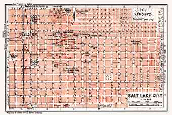 Salt Lake City city map, 1909