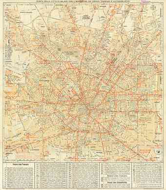 Milan (Milano) city map, 1937