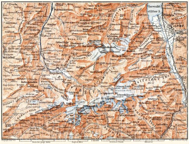 Engelberg and environs map, 1897. Use the zooming tool to explore in higher level of detail. Obtain as a quality print or high resolution image