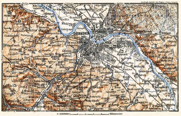 Dresden environs map, 1887. Use the zooming tool to explore in higher level of detail. Obtain as a quality print or high resolution image
