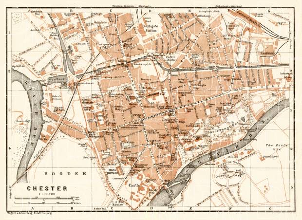 Chester city map, 1906. Use the zooming tool to explore in higher level of detail. Obtain as a quality print or high resolution image