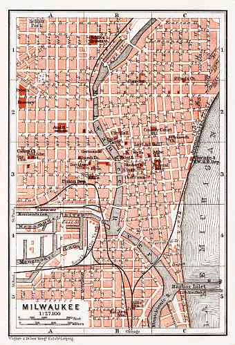 Milwaukee city map, 1909