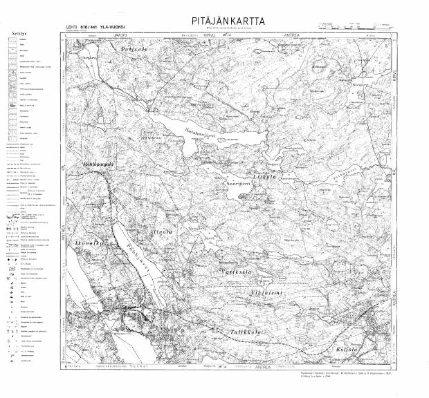 Kamennogorsk. Ylä-Vuoksi. Pitäjänkartta 411112. Parish map from 1944. Use the zooming tool to explore in higher level of detail. Obtain as a quality print or high resolution image