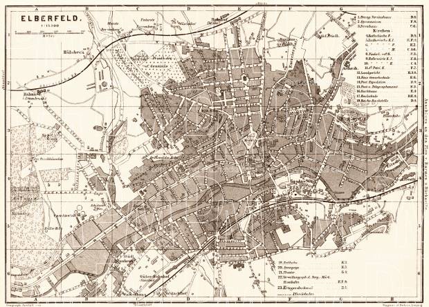 Elberfeld (now part of Wuppertal) city map, 1887. Use the zooming tool to explore in higher level of detail. Obtain as a quality print or high resolution image
