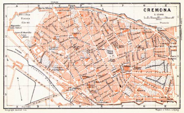 Cremona city map, 1908. Use the zooming tool to explore in higher level of detail. Obtain as a quality print or high resolution image