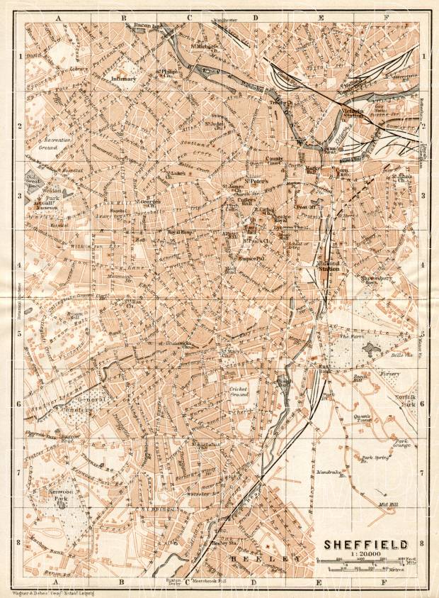 Sheffield city map, 1906. Use the zooming tool to explore in higher level of detail. Obtain as a quality print or high resolution image