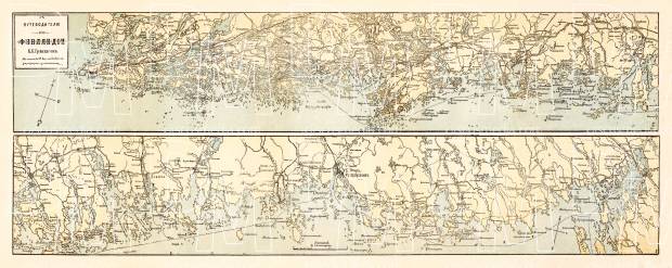 Map of the Southern Finland (in Russian), 1913. Use the zooming tool to explore in higher level of detail. Obtain as a quality print or high resolution image