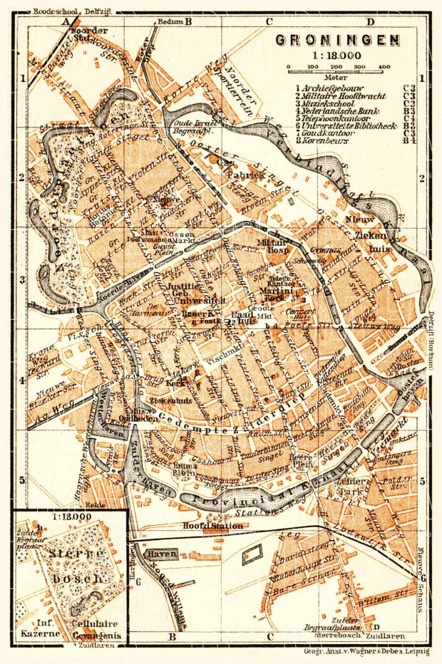 Groningen city map, 1904. Use the zooming tool to explore in higher level of detail. Obtain as a quality print or high resolution image