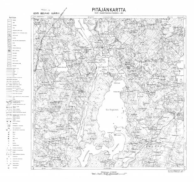 Izo-Iijarvi, Pieni-Iijarvi Lakes. Iijärvi. Pitäjänkartta 412410. Parish map from 1937. Use the zooming tool to explore in higher level of detail. Obtain as a quality print or high resolution image