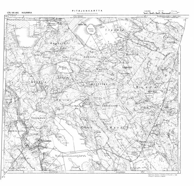 Nuijamaa. Pitäjänkartta 411103. Parish map from 1941. Use the zooming tool to explore in higher level of detail. Obtain as a quality print or high resolution image