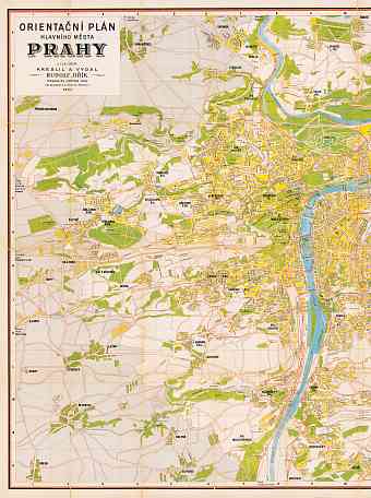 Prague (Praha) city map, 1944 - LEFT HALF