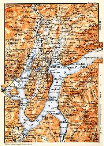 Lugano and environs map, 1897