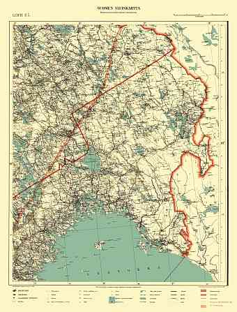 Ilomantsi - Sortavala - Salmi. Yleiskartta E5. General map from 1940