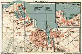 Cherbourg city map, 1897