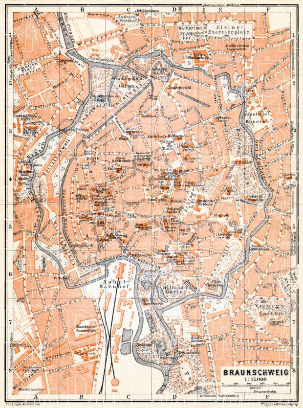 Braunschweig city map, 1906. Use the zooming tool to explore in higher level of detail. Obtain as a quality print or high resolution image