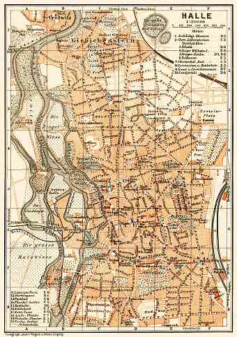 Halle city map, 1906