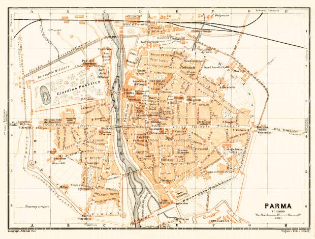 Parma city map, 1898. Use the zooming tool to explore in higher level of detail. Obtain as a quality print or high resolution image