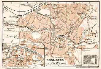 Bromberg (Bydgoszcz) city map, 1911