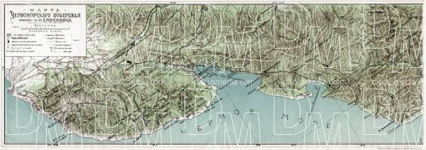 The Black Sea coast of the Caucasus: Novorossiysk - Gelendzhik, 1914. Use the zooming tool to explore in higher level of detail. Obtain as a quality print or high resolution image