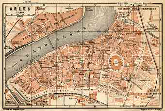 Arles city map, 1913