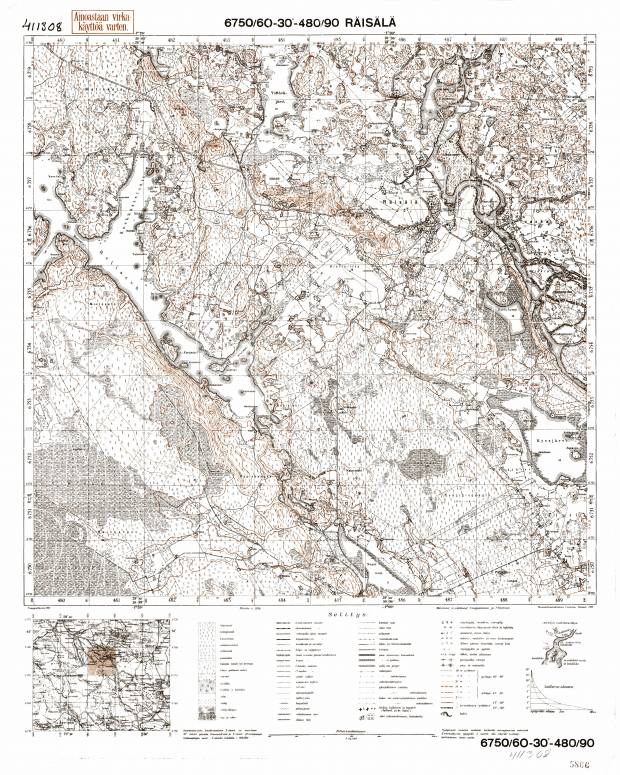 Melnikovo. Räisälä. Topografikartta 411308. Topographic map from 1938. Use the zooming tool to explore in higher level of detail. Obtain as a quality print or high resolution image