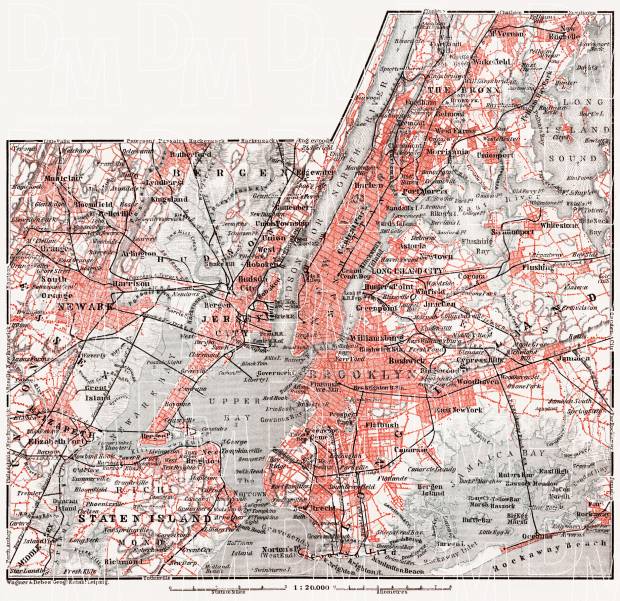 Map of the environs of New York, 1907. Use the zooming tool to explore in higher level of detail. Obtain as a quality print or high resolution image